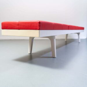 Vitra Bench Level 34 Bank Rood Leer - Wit