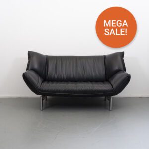 ACTIE!! Leolux Tango 2-zits/192cm Bank Zwart Leer