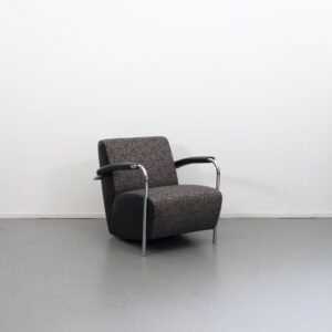 Leolux Scylla Hoog Fauteuil Grijs Stof + Hocker