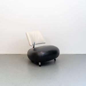 Leolux Pallone Fauteuil Zwart/Wit Leer