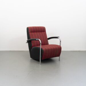 Leolux Scylla Hoog Fauteuil Rood/Zwart Stof
