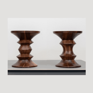 Vitra Eames Walnut Stools Kruk Donkerbruin Hout