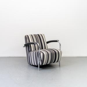 Leolux Scylla Laag Fauteuil Grijs/Wit/Zwart Stof