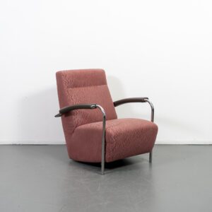 Leolux Scylla Hoog Fauteuil Oudroze/Wit Stof