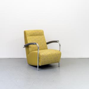 Leolux Scylla Hoog Fauteuil Geel/Grijs Stof