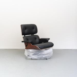 Vitra Lounge Chair Nero Leer/Palissander