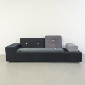 Vitra Poldersofa XS Bank 2-Zits Antraciet Stof
