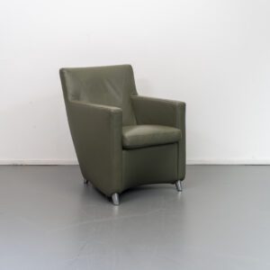 Leolux Dolcinea Fauteuil Olijfgroen Leer
