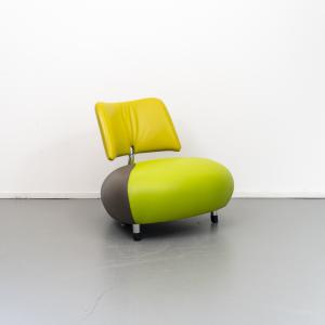 Leolux Pallone Fauteuil Groen/Grijs/Geel Leer