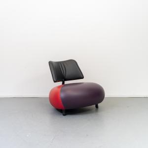 Leolux Pallone Fauteuil Rood/Paars/Zwart Leer