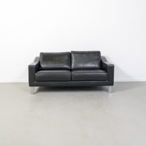 Leolux Antonia Bank 2,5-Zits Zwart Leer