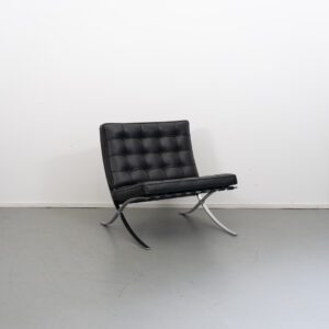 Knoll Barcelona Chair Fauteuil Zwart Leer - Chroom