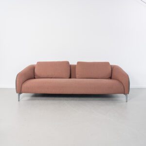 Leolux Elias Bank 3,5-Zits Rood Stof/Grijs Leer