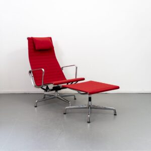 Vitra Eames EA 125 Hocker Rood Hopsak - Chroom