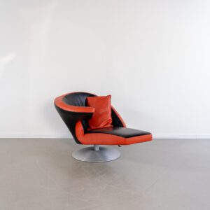 Leolux Parabolica Fauteuil Oranje/Zwart Leer