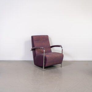 Leolux Scylla Hoog Fauteuil Paars Stof/Paars Leer