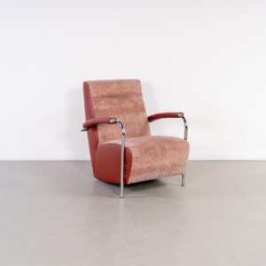 Leolux Scylla Hoog Fauteuil Roestbruin Stof/Leer