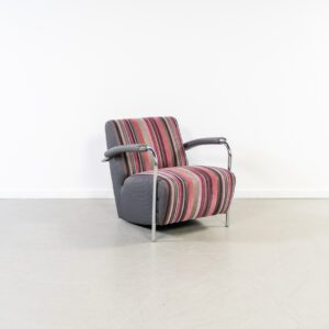 Leolux Scylla Laag Fauteuil Roze/Wit/Bruin Stof