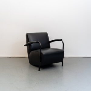 Leolux Scylla Laag Fauteuil Zwart Leer - Zwart