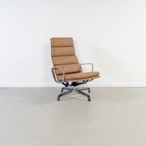 Vitra Eames EA 222 Fauteuil Camel Leer - Chroom