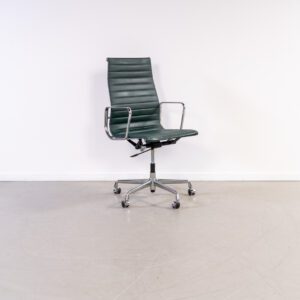 Vitra EA 119 Bureaustoel Donkergroen Leer - Chroom
