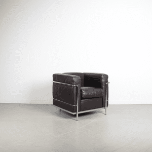 Cassina LC2 Fauteuil Bruin Leer - Chroom
