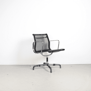 Vitra Eames EA 108 Stoel Zwart Netweave - Chroom
