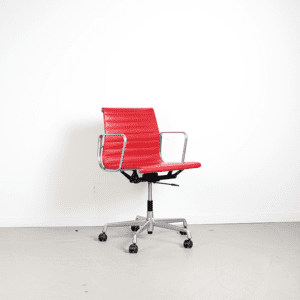 Vitra EA 117 Bureaustoel Rood Leer - Aluminium