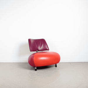 Leolux Pallone Fauteuil Rood/Paars Leer - Chroom