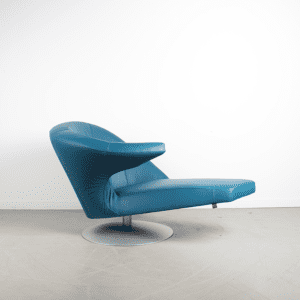 Leolux Parabolica Fauteuil Senso Teal Leer - Aluminium
