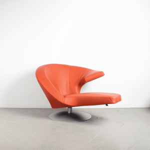 Leolux Parabolica Fauteuil Cinnabar Leer - Aluminium