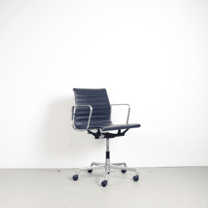 Vitra EA 117 Bureaustoel Blauw Leer - Aluminium