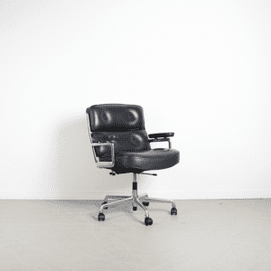 Vitra Lobby Chair ES104 Bureaustoel Donkergrijs Leer