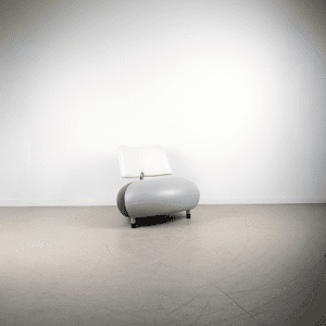 Leolux Pallone Fauteuil Grijs/Wit Leer - Chroom