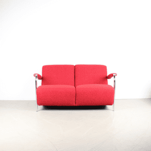Leolux Scylla Bank 2-Zits Rood Stof - Chroom