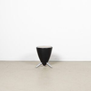 Leolux Tamtam Kruk Zwart Leer - Aluminium