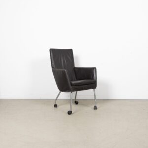 Label Donna Rock Stoel Bruin Leer – Chroom