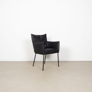 Label Mali Stoel Zwart Leer - Zwart