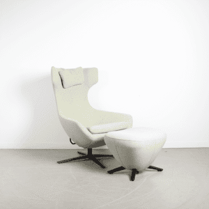 Leolux Caruzzo Plus Fauteuil Beige Stof + Hocker