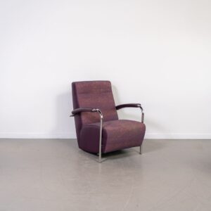 Leolux Scylla Hoog Fauteuil Paars Stof/Paars Leer