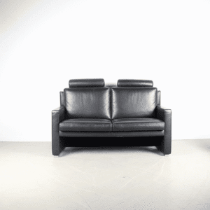Leolux Timandra Bank 2-Zits Zwart Leer