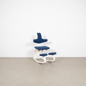 Varier Thatsit Balans Kniestoel Blauw Stof - Wit