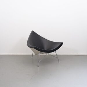 Vitra Coconut Fauteuil Zwart Leer - Chroom