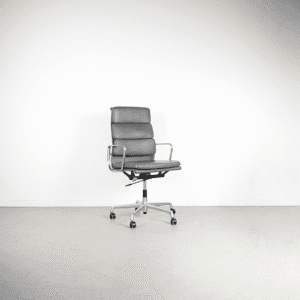 Vitra Eames EA 219 Bureaustoel Grijs Leer – Aluminium