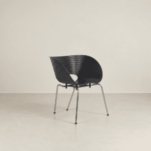 Vitra Tom Vac Stoel Zwart Kunststof - Chroom