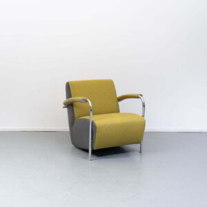 Leolux Scylla Laag Fauteuil Geel/Grijs Stof
