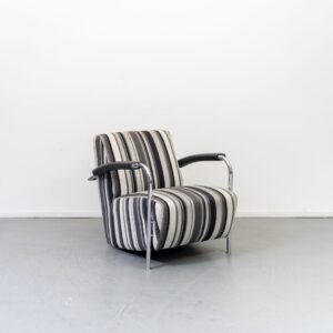 Leolux Scylla Laag Fauteuil Grijs/Wit/Zwart Stof