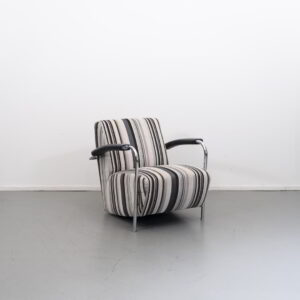 Leolux Scylla Laag Fauteuil Zwart/Grijs/Wit Stof