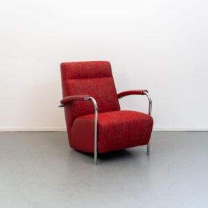 Leolux Scylla Hoog Fauteuil Rood Gemêleerd Stof