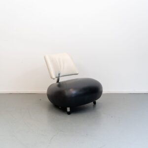 Leolux Pallone Fauteuil Zwart/Creme Leer